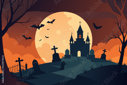 halloween night landscape