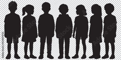 Stylish silhouettes set of children eps 10
