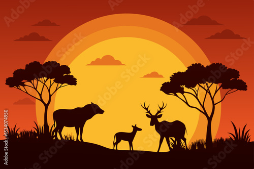giraffe at sunset