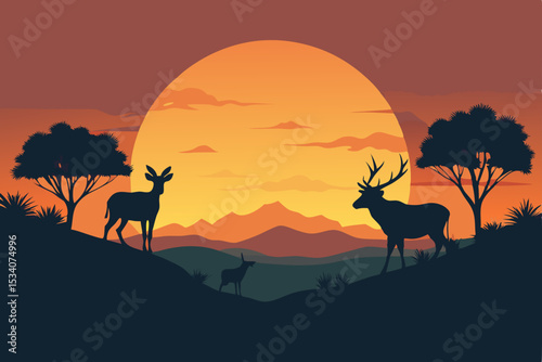 silhouette of a deer