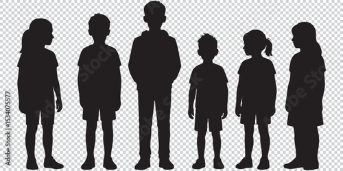 Stylish silhouettes set of children eps 10