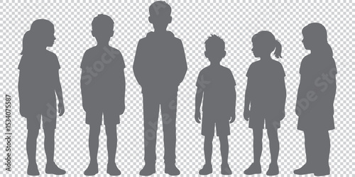 Stylish silhouettes set of children eps 10