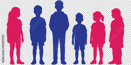 Stylish silhouettes set of children eps 10
