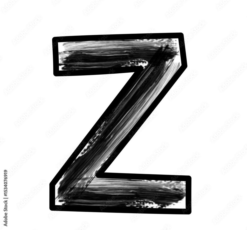 Font and number paint brush oils canvas