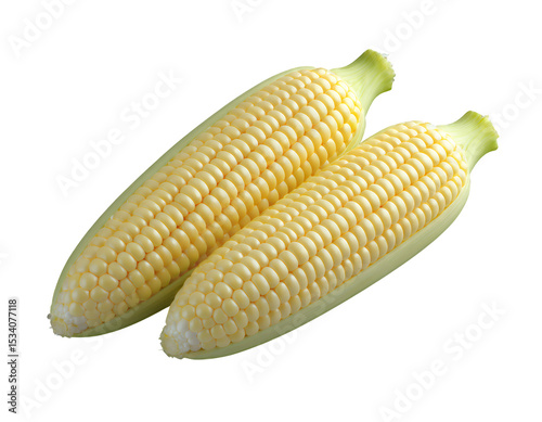 Yellow Corn with Transparent Background, Fresh Cutout