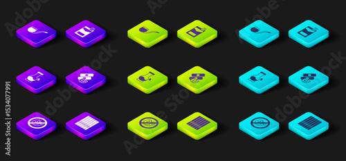 Set No tobacco leaf, Cigarette, Bong, Medical nicotine patches, Cigarettes pack box and pipe smoking icon. Vector