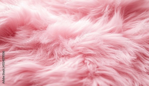 Pink Fur Background Wool Texture with Copy Space