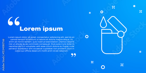 White line Lighter icon isolated on blue background. Vector