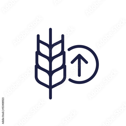 agricultural export line icon with wheat