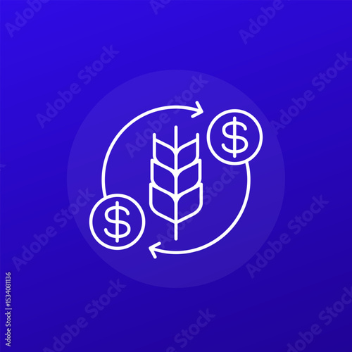 agricultural export or import icon, line design