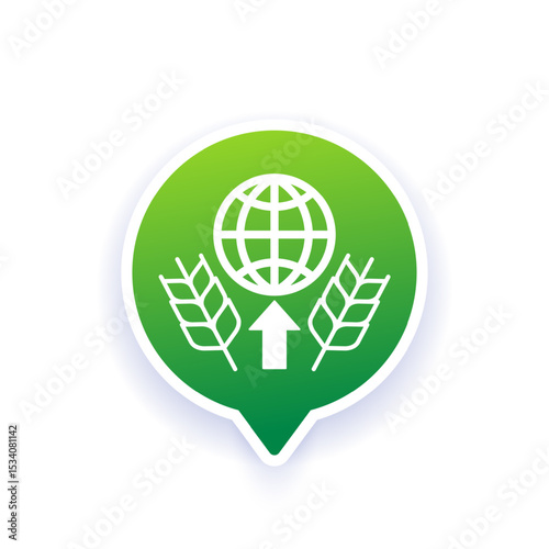 agricultural export vector icon, global food production