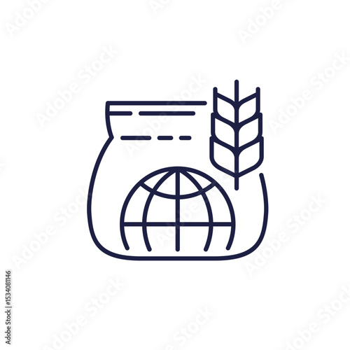 agricultural export line icon, global food production