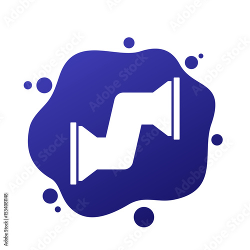 air duct icon, ventilation pipe vector