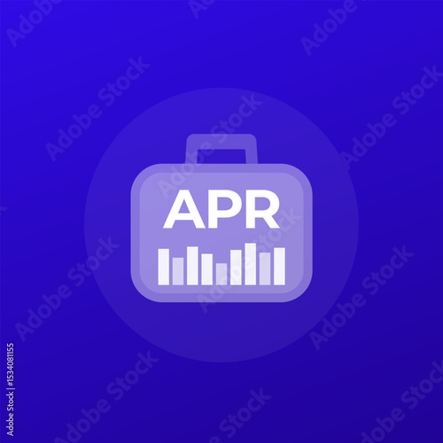 apr icon, financial portfolio with chart, transparent design