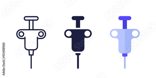 biopsy icons, line, solid and flat design