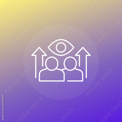 growing audience line icon for apps and web