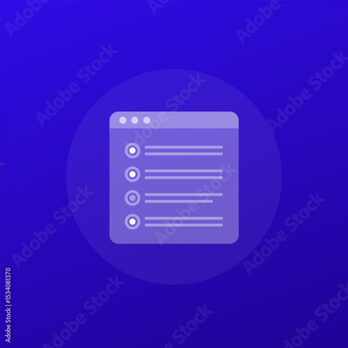 online survey form icon, transparent design