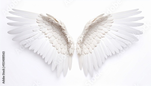angel wings on white background