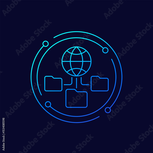 web folders icon, linear design
