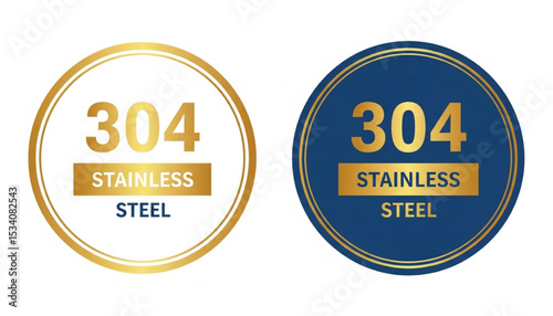 304 Stainless Steel Seal | Gold and Blue Round Badge for Quality Assurance and Product Marketing