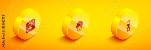 Set Isometric No Wi-Fi wireless internet, Smart Tv and Usb adapter icon. Vector