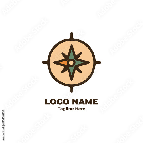 Hiking logo, outdoor adventure icon, forest badge, nature emblem, mountain trekking symbol for travel guide, branding elements, and wilderness lifestyle projects