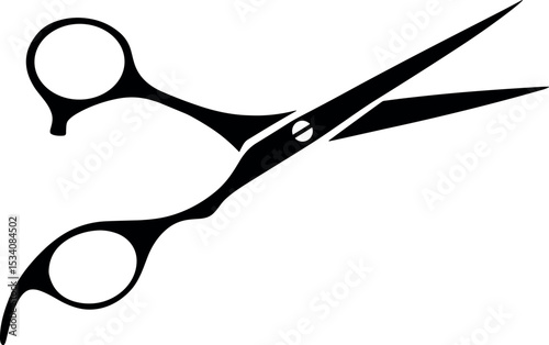 Barber Scissor vector black silhouette print design