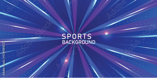 Blue and purple modern sports banner design with diagonal lines. Vector abstract illustration sporty background
