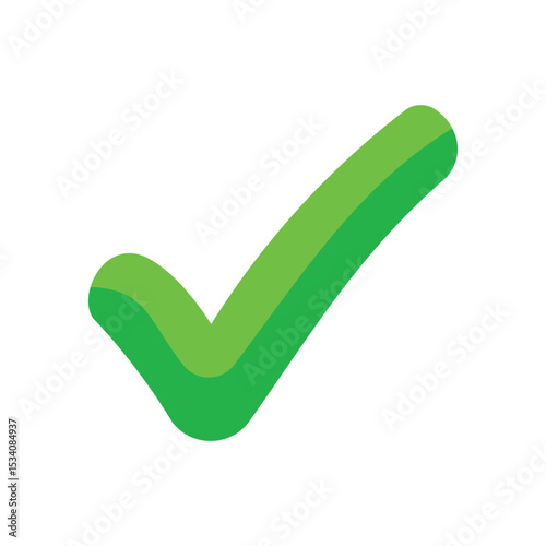 Green Check Mark Vector Icon Approval, Success, and Correct Symbol
