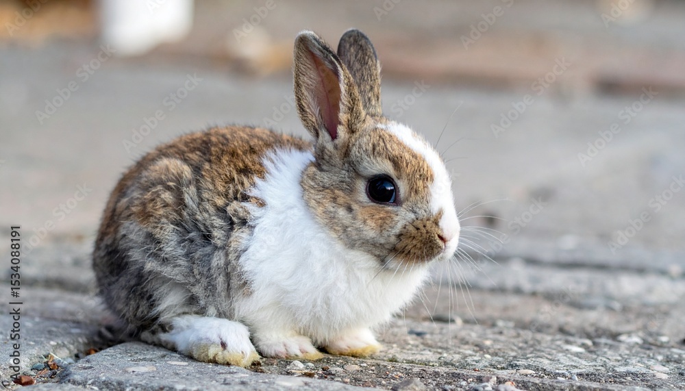 Fototapeta premium ふわふわ小さなうさぎのコピースペース３