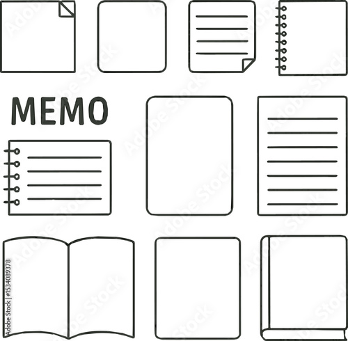 Create a kinds of icon, vector, paper, button, business, design, web, blank, illustration, page, template, document, frame, vector art silhouette with white background.