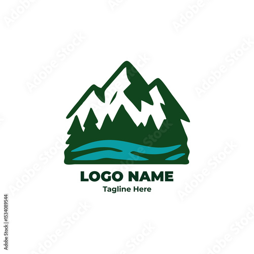 Nature camping logo design for outdoor hike emblem forest trail adventure gear journey symbol trekking wild badge wilderness brand camping tent