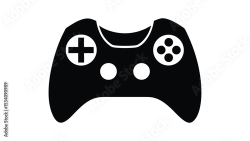 Wireless video game controller joystick gamepad isolated on white background for fun computer and console gaming game controller silhouette