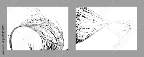 Strokes of black paint on a white background. Set of two templates. Graffiti element. Design template for the design of banners, posters, booklets, covers, magazines. EPS 10