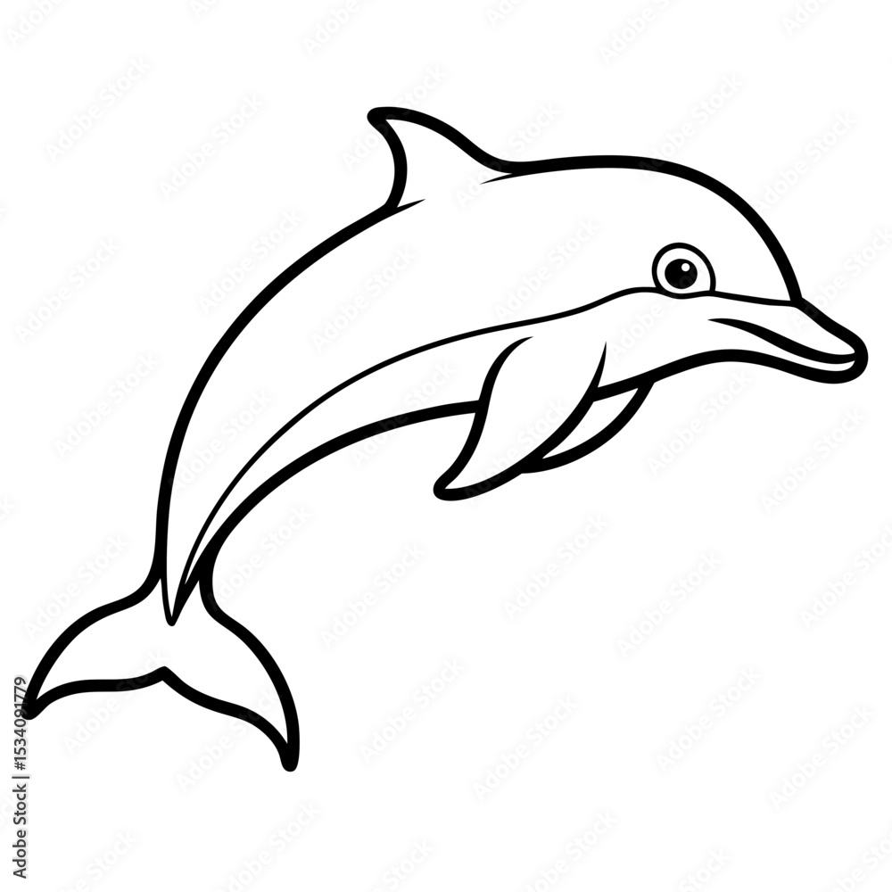 Obraz premium Dolphin Drift line art vector 