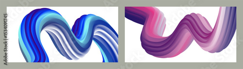 Abstract volumetric background. Cords. set of two illustrations. Toothpaste in a tube. Minimalism. Creative modern background. Cover design, wallpaper, background. eps vector.
