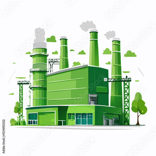 crafted green cardboard factory embodying green washing