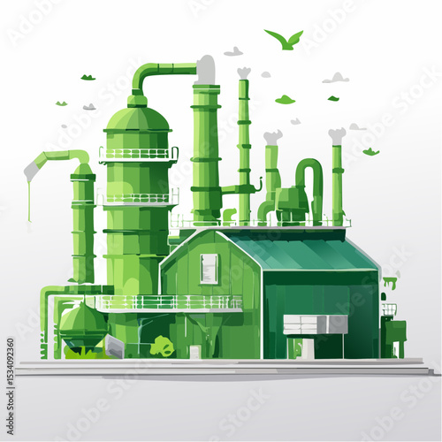 crafted green cardboard factory embodying green washing