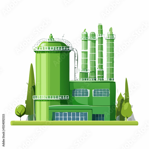 crafted green cardboard factory embodying green washing