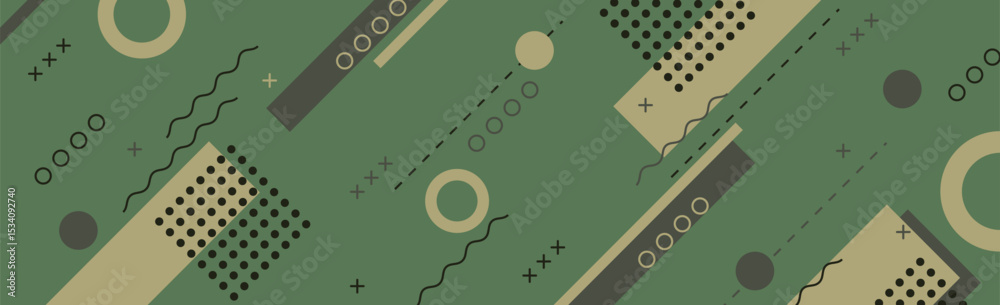 Fototapeta premium Abstract background khaki different geometric shapes - Vector illustration