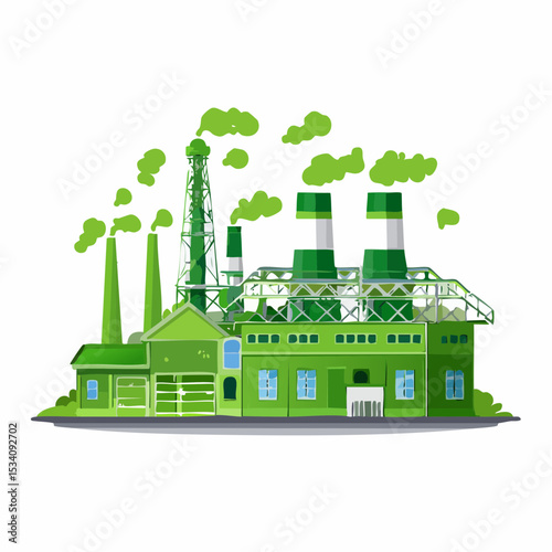 crafted green cardboard factory embodying green washing
