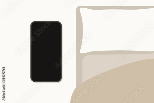 Smartphone left on bed symbolizing disconnection and digital mental health habits