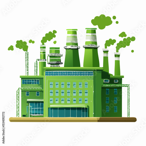 crafted green cardboard factory embodying green washing
