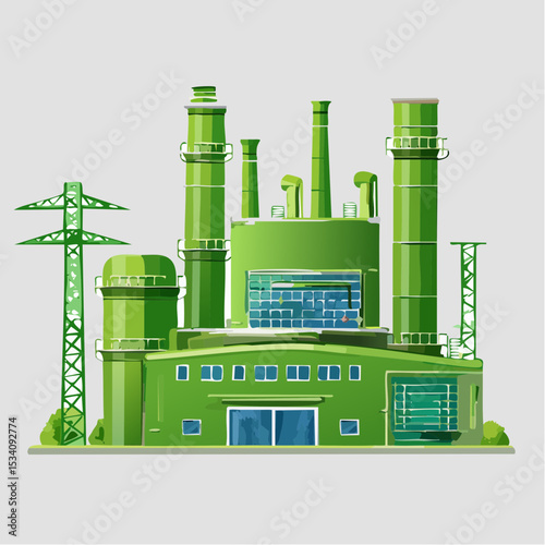 crafted green cardboard factory embodying green washing
