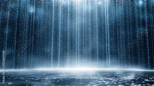Rainfall Over Reflective Surface