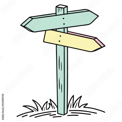 Rustic Wooden Sign Post Guide for Wilderness Travelers Paths