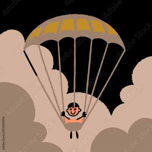 parachute in the sky
