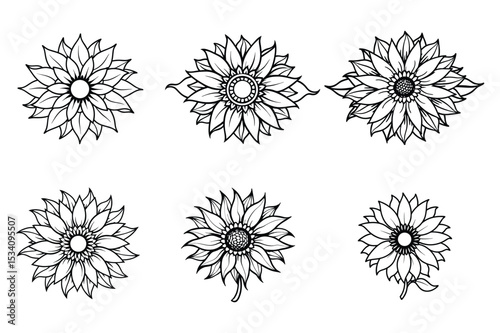 set of vector flowers