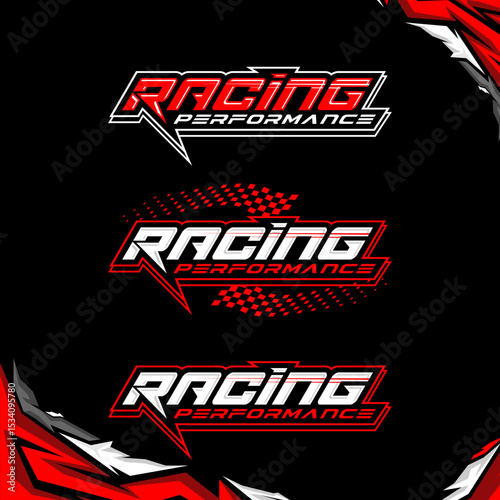racing performance red motorcycle and car stickers gradient racing graphic design