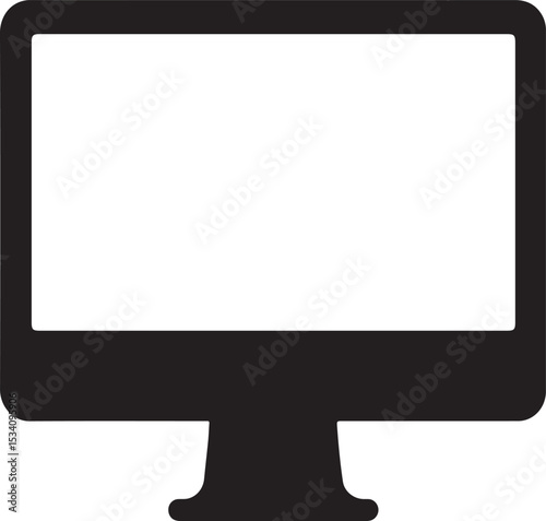 Black empty frame on an LCD computer monitor with a blank white background for business design concept art illustration